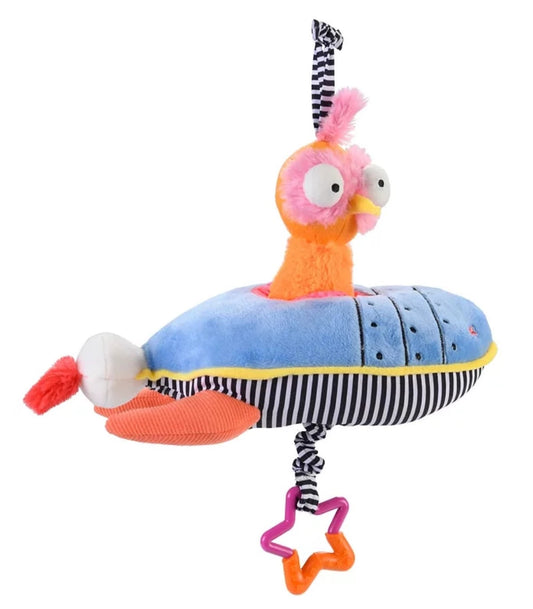 Ollie the Oddball Oddbird Rocket Ship Musical Pull Toy