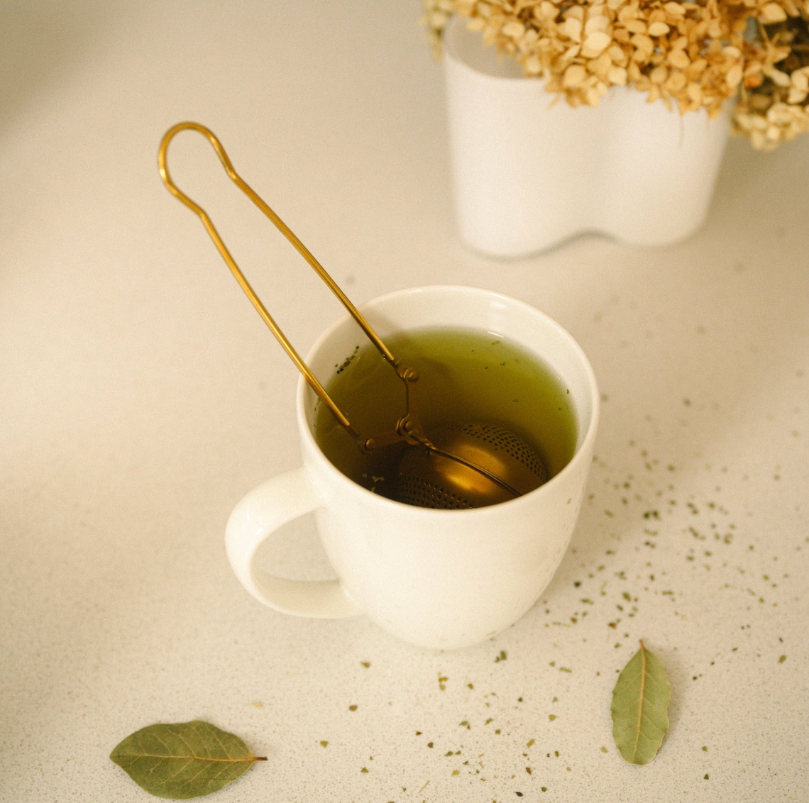 Gold Stainless Steel Tea Strainer