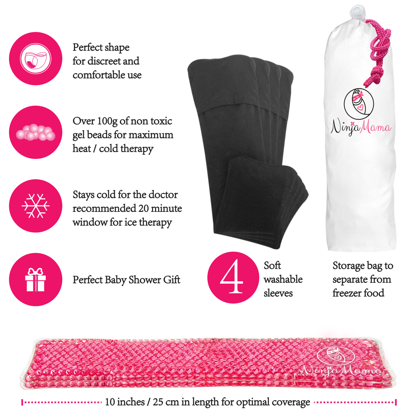 Ninja Mama Reusable Perineal Ice and Heat Therapy Packs.