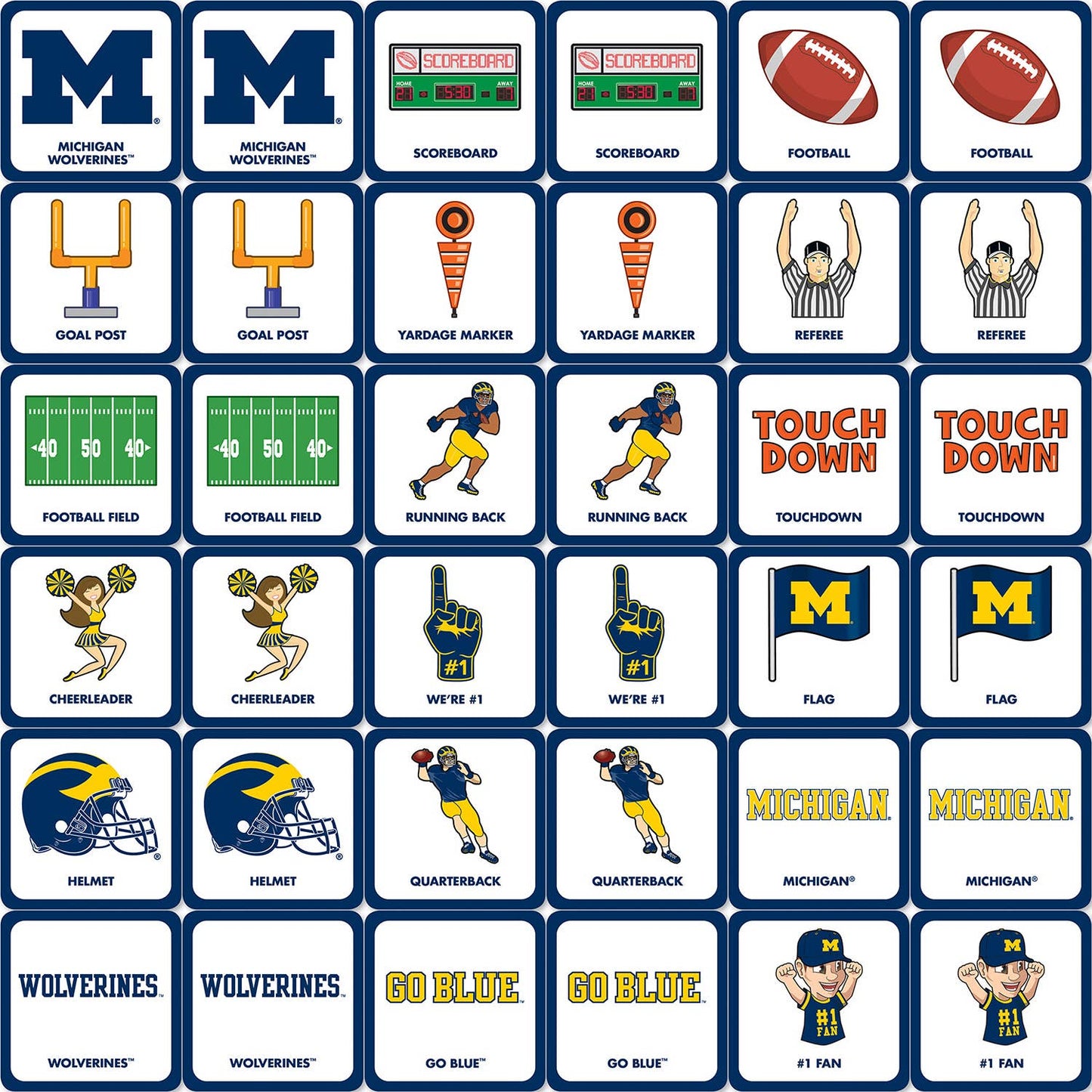 Michigan Wolverines Matching Game