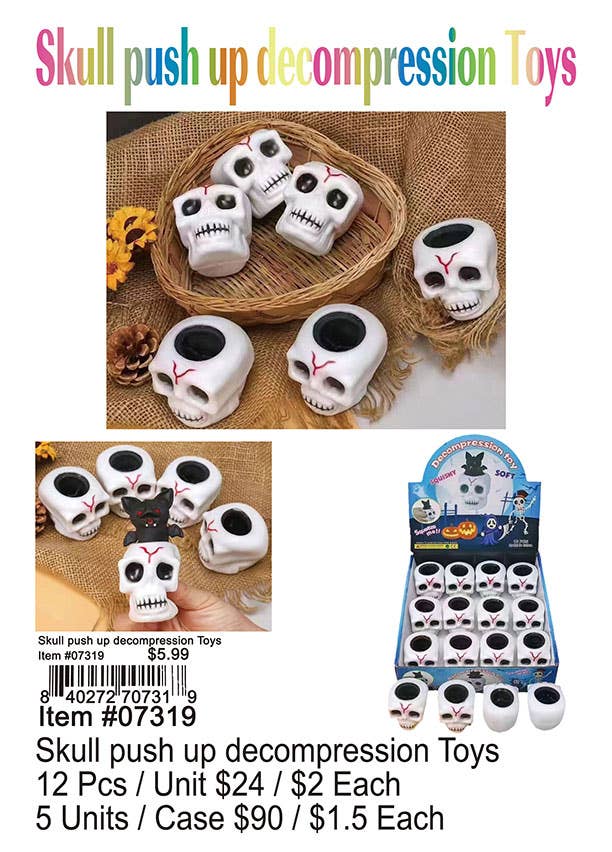 Skull Push Up Decompression Toy